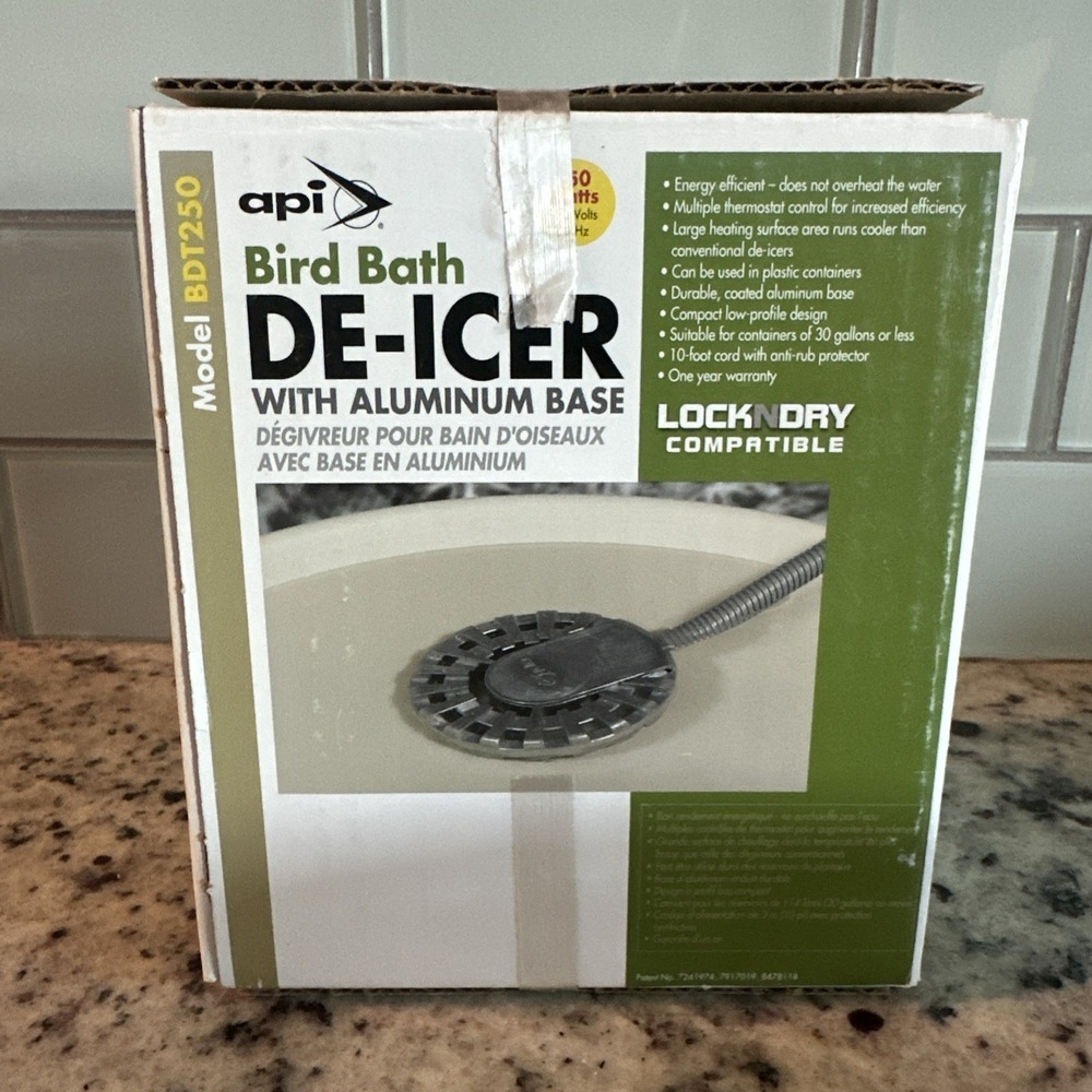 API Bird Bath De-Icer w/Aluminum Base, 250 Watt Model BDT250 LOCKNDRY Compatible